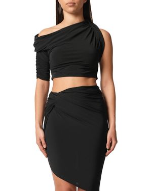 Jacquemus Le Haut Drapeado Mc, 100% Polyester - Black