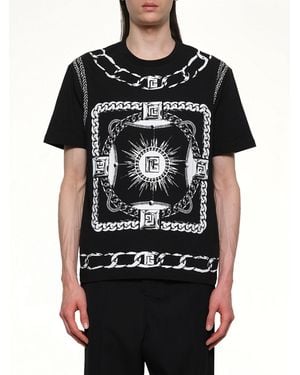 Balmain Foulard Print T-Shirt - Black