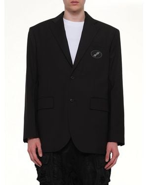 we11done Oversized Suit Logo Blazer - Black