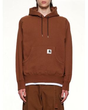 Sacai Carhartt Wip Cotton Jersey Hoodie - Brown