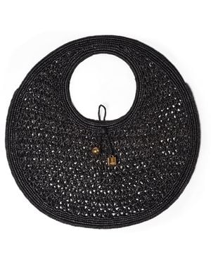 Jacquemus Le Rond Spiaggia Tote Bag, , 100% Raffia - Black