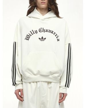 Willy Chavarria X Adidas X Chavarria Trefoil Hoodie, 100% Cotton, Size: Small - Blue