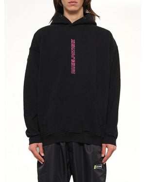 Daniel Patrick Vertical Logo Hoodie - Black