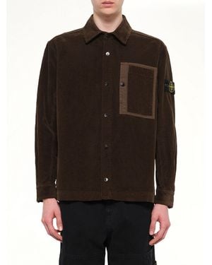 Stone Island 1200016 Corduroy Shirt - Black