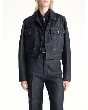 Lemaire Cropped Blouson With Studs - Blue