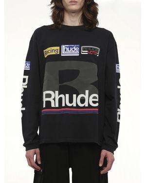 Rhude Petrol Patch Long Sleeve T-Shirt - Black