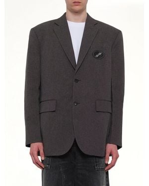 we11done Oversized Suit Logo Blazer - Gray
