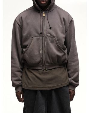 Waldi Reworked Work Zipper Hoodie - Grey