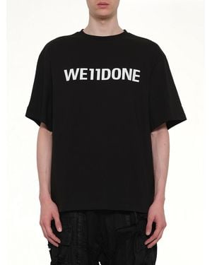 we11done Logo Loose-Fit T-Shirt - Black
