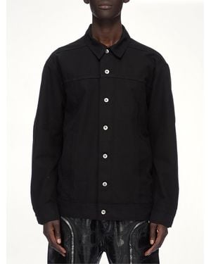 Rick Owens Cotton Canvas Jumbo Worker Denim Jacket - Black