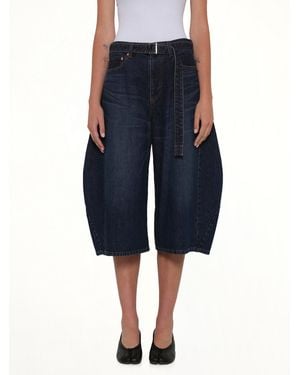 Sacai Barrel Denim Bermuda Trousers - Blue