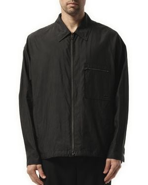 WOOYOUNGMI Nylon Zip Shirt, Long Sleeves - Black