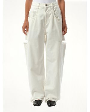 Maison Margiela Slash Loose Fit Denim Jeans, 100% Cotton - White