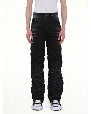 we11done Textured Fold Denim Jeans - Black