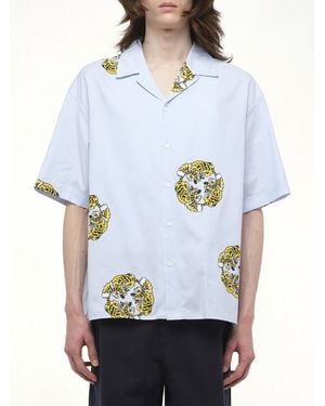 KENZO Verdy Collection Hawaiian Short Sleeve Shirt, 100% Cotton, Size: Large - White