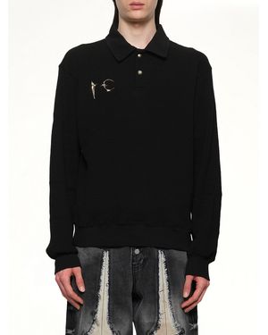 THUG CLUB Tc Long Sleeve Polo - Black