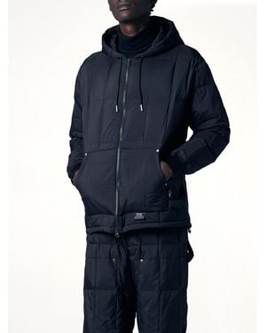 Taion Work Zip Hood Down Jacket - Blue