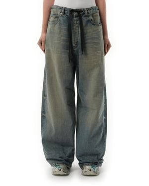 Balenciaga Oversized Baggy Drawstring Jeans - Grey
