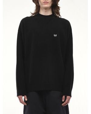 Balenciaga Wool Embroidery Sweater, Size: Medium - Black