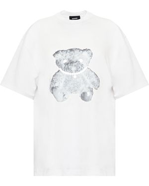 we11done Pearl Necklace Teddy T-Shirt, 100% Cotton - White