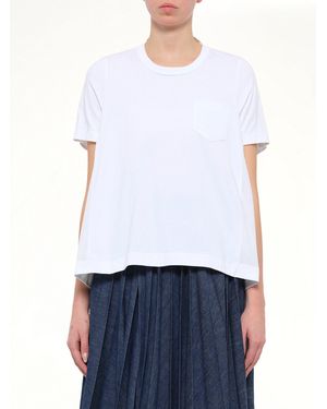 Sacai Cotton Poplin X Jersey T-Shirt - White