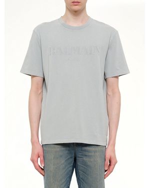 Balmain Vintage Emb T-Shirt Reg Fit - Grey