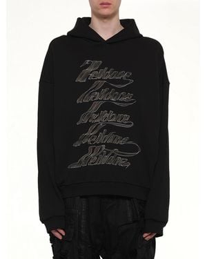 we11done Ribbon Multi-Logo Hoodie - Black