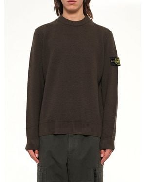 Stone Island 5100011 Light Rws Wool Crewneck Jumper - Black