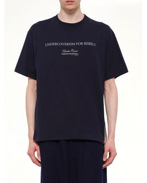 Undercover Side Zipper T-Shirt - Blue