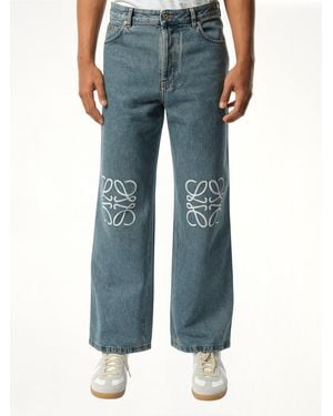 Loewe Anagram Baggy Jeans Af, 100% Cotton - Blue