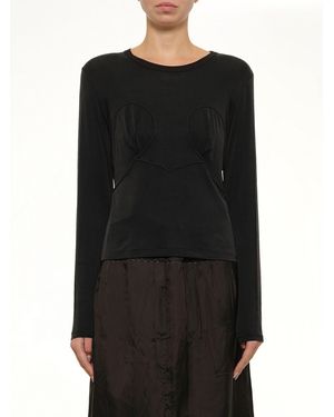 Maison Margiela Cut-Out Long Sleeve T-Shirt - Black