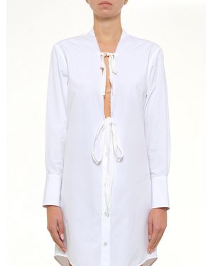 Maison Margiela V Neck Midi Dress - White