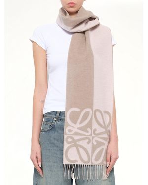 Loewe 28X180 Wool Cashmere Scarf - White