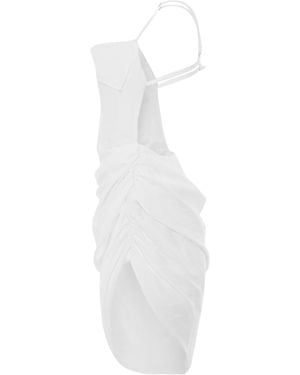 Jacquemus Asymmetrical Draped Dress in Red | Lyst