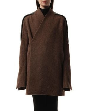 Rick Owens Officer Jacket, 100% Wool - Brown