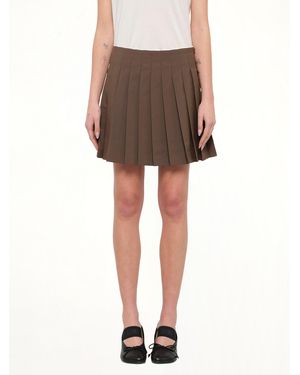 MM6 by Maison Margiela Wool Mini Skirt - Brown