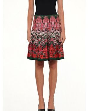 McQueen Flower Jacquard Mini Skirt - Red