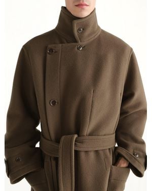 Lemaire Wrap Coat - Brown