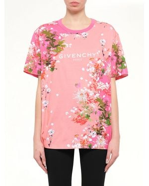 Givenchy Logo Flower T-Shirt - Pink