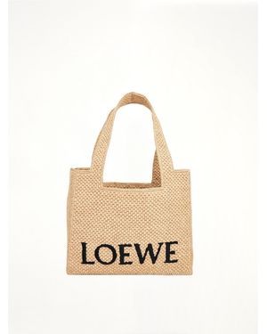 Loewe Medium Logo Font Tote Bag - Metallic