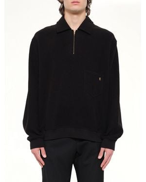 WOOYOUNGMI Cotton Quarter Zip Sweatshirt - Black