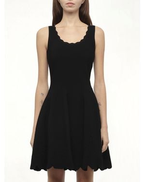 McQueen Emb Rose Mini Dress - Black