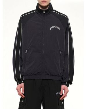 Palm Angels Curved Logo Windbreaker - Blue