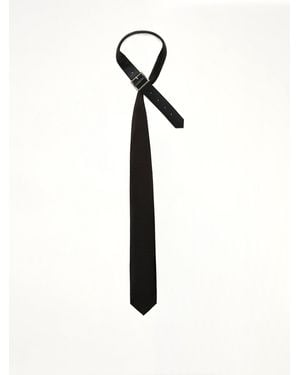 DSM KEI NINOMIYA Woven Strap Closure Tie - White