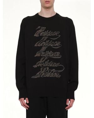 we11done Multi Logo Print Sweater - Black