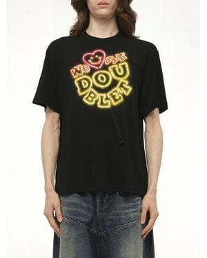 Doublet Big Neon Paint Fan Service T-Shirt - Black