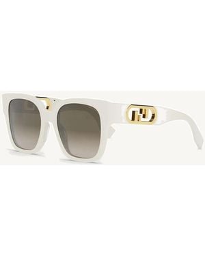 Fendi Fe40063I 5425F Acetate Sunglasses - White