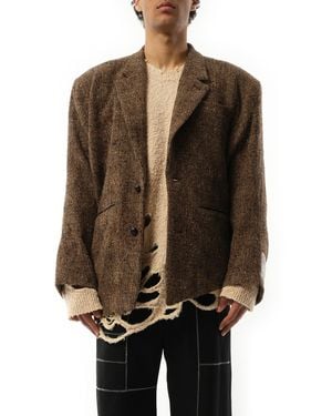 Doublet 'Zombie Silhouette Tailored Jacket, , 100% Wool, Size: Small - Brown