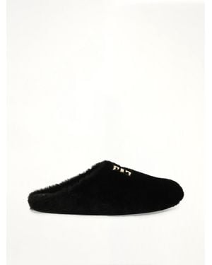 Givenchy 4G Shearling Slip On - Black