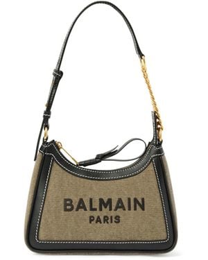 Balmain B-Army Shoulder Canvas Bag, 100% Cotton - Gray
